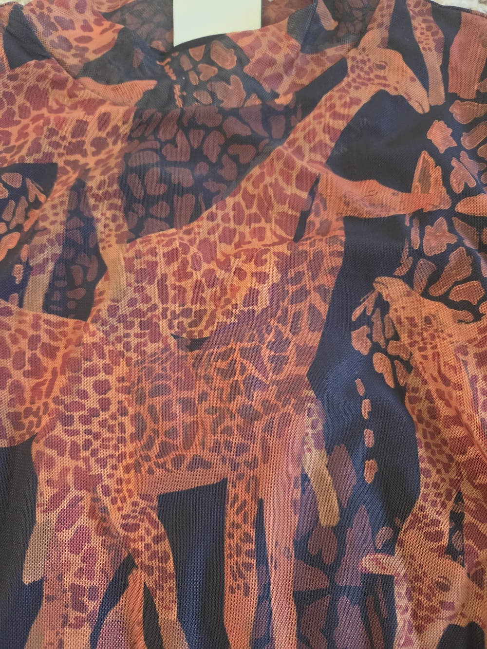 FARM Rio Orange and Black Giraffe-Print Long Sleeve Top - Picture 3 of 4